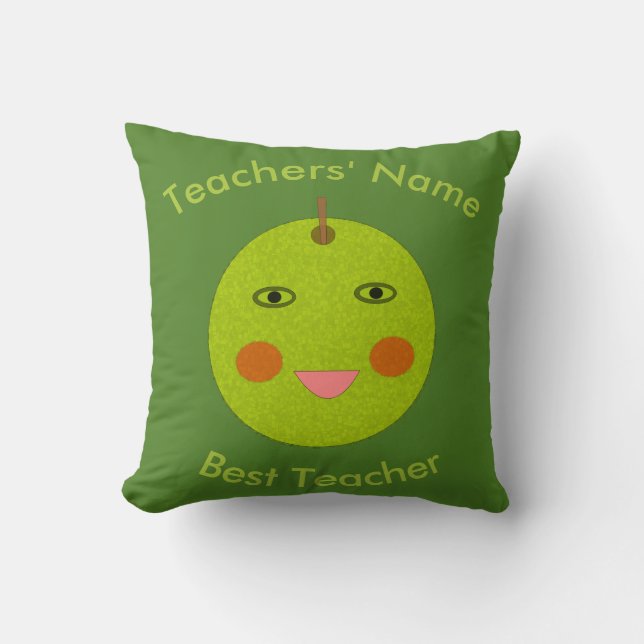 Bester Lehrer Happy Apple Custom Pillow Kissen (Vorderseite)