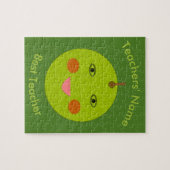 Bester Lehrer Happy Apple Custom Puzzle (Horizontal)