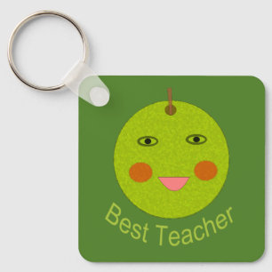 Bester Lehrer Happy Apple Custom Schlüsselanhänger