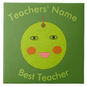 Bester Lehrer Happy Apple Custom Tile Fliese (Vorderseite)