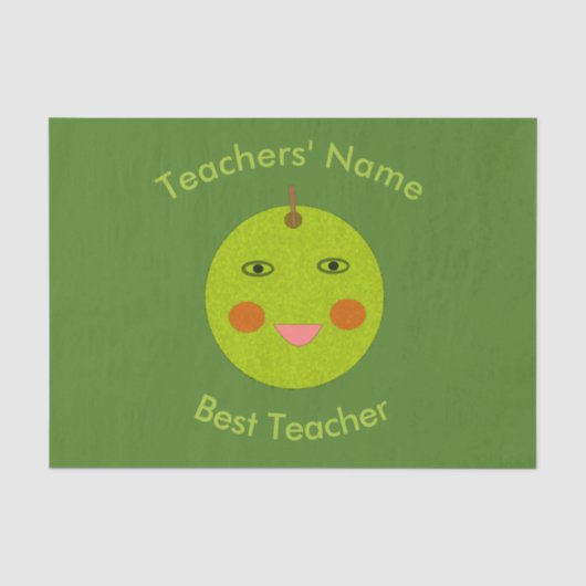 Bester Lehrer Happy Apple Custom Tissue Seidenpapier (Vorderseite)
