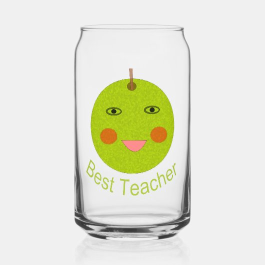 Bester Lehrer Happy Apple Dosenglas (Vorderseite)