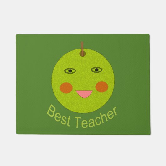 Bester Lehrer Happy Apple Fußmatte (Vorderseite)