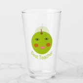 Bester Lehrer Happy Apple Glas (Rückseite)