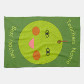 Bester Lehrer Happy Apple Handtuch (Horizontal)