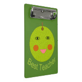 Bester Lehrer Happy Apple Mini-Zwischenablage Mini Klemmbrett (Schrägansicht)