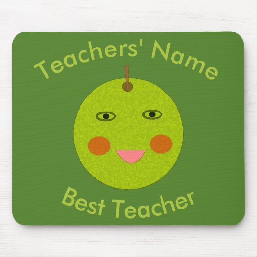 Bester Lehrer Happy Apple Mousepad (Vorne)