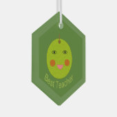 Bester Lehrer Happy Apple Ornament Aus Glas (Vorderseite Rechts)