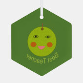 Bester Lehrer Happy Apple Ornament Aus Glas (Rückseite)