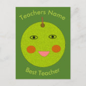 Bester Lehrer Happy Apple Personalisierte Postkart Postkarte (Vorderseite)