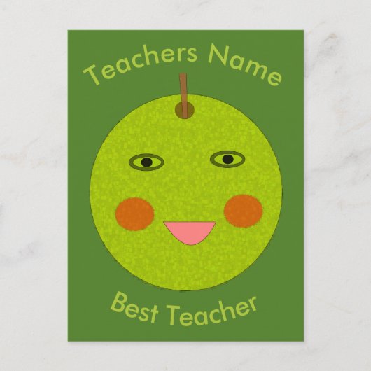 Bester Lehrer Happy Apple Personalisierte Postkart Postkarte (Vorderseite)