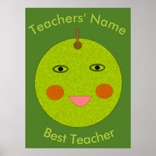 Bester Lehrer Happy Apple Poster (Vorne)