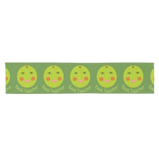 Bester Lehrer Happy Apple Table Runner Kurzer Tischläufer (Horizontal)
