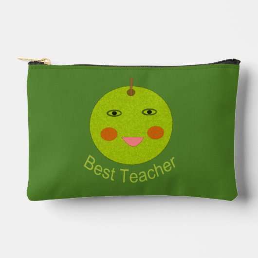 Bester Lehrer Happy Apple Zubehörtasche (Vorderseite)
