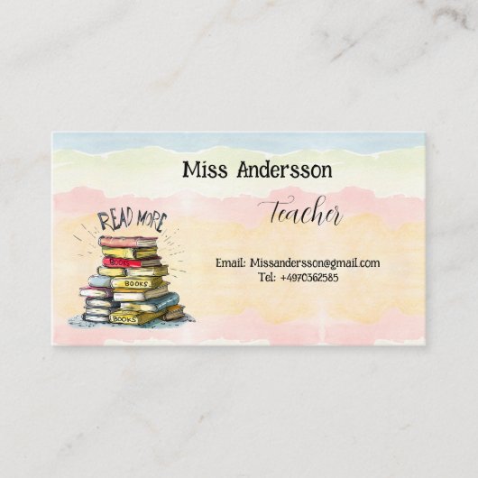 Bester Lehrer in der Welt - Illustration Visitenkarte (Vorderseite)