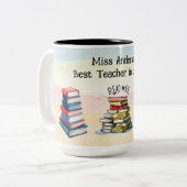 Bester Lehrer in der Welt - Illustration Zweifarbige Tasse (Vorderseite Links)