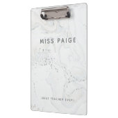 Bester Lehrer in modernem elegantem Marmor Klemmbrett (Links)