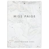 Bester Lehrer in modernem elegantem Marmor Klemmbrett (Rückseite)