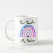 Bester Lehrer Individuelle Name Niedlicher Farbenf Kaffeetasse (Links)