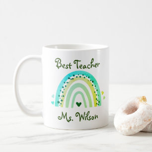 Bester Lehrer Individuelle Name Niedlicher grüner  Kaffeetasse