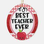Bester Lehrer je Apple und Karierte Wertschätzung Keramik Ornament (Links)