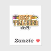 Bester Lehrer je Aufkleber (Blatt)