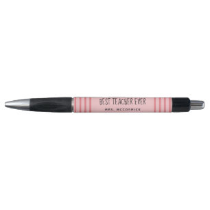 Bester Lehrer je blush Pink Whimsical Monogram Kugelschreiber