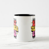 Bester Lehrer je Bold Retro farbenfrohe Tasse Gesc (Mittel)