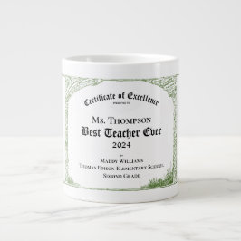 Bester Lehrer je Exzellenzzertifikat Jumbo-Tasse