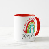 Bester Lehrer je frohe Weihnachten Moderner Regenb Tasse (VorderseiteRechts)