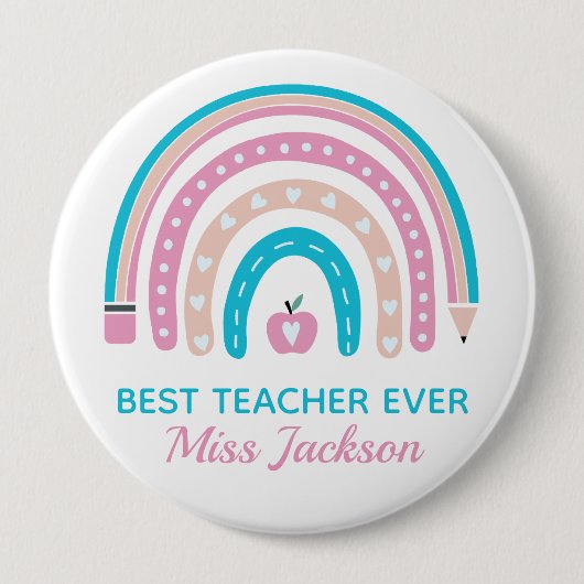 Bester Lehrer je - Geschenk für Lehrer Button (Vorderseite)