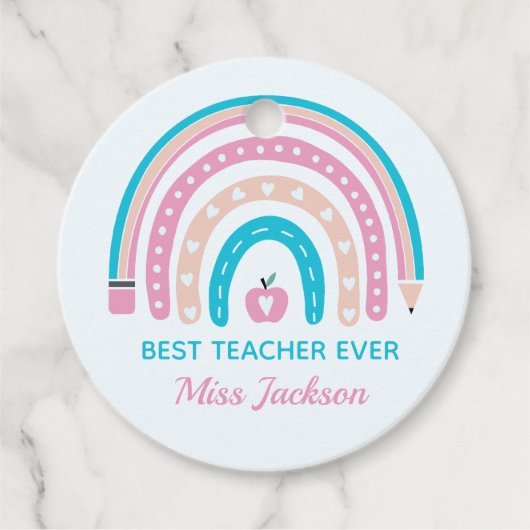 Bester Lehrer je - Geschenk für Lehrer Geschenkanhänger (Vorderseite)