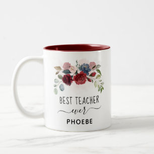 Bester Lehrer je Individuelle Name  Zweifarbige Tasse