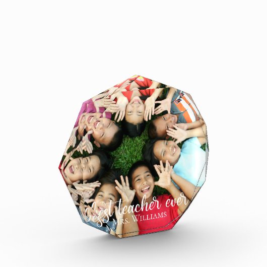 Bester Lehrer je individuelles Geschenk der Klasse Fotoblock (Links)