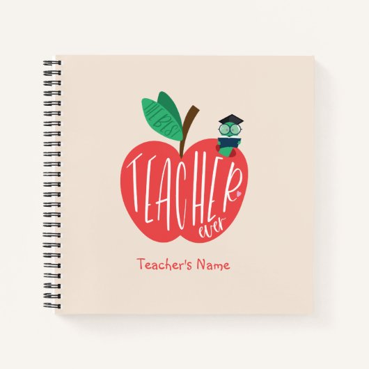 Bester Lehrer je, Lehrer Wertschätzung Apple Wurm Notizblock (Vorderseite)