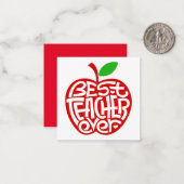 Bester Lehrer je Mitteilungskarte (Vorderseite/Rückseite Beispiel)