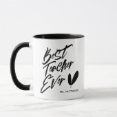 Bester Lehrer je Moderner Black Script Individuell Tasse (Links)