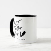 Bester Lehrer je Moderner Black Script Individuell Tasse (Vorderseite Links)