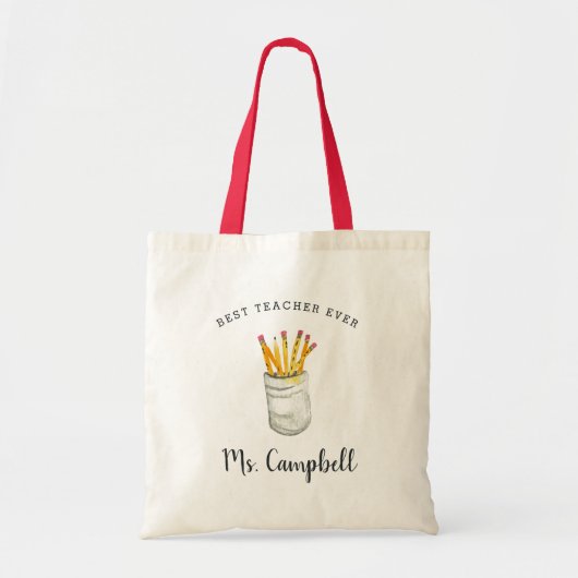Bester Lehrer je | PERSONALISIERT Tragetasche (Vorne)