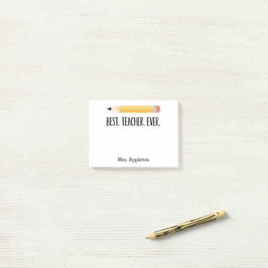Bester Lehrer je | Personalisierte Anmerkungen Post-it Klebezettel (Auf Schreibtisch)