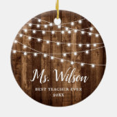 Bester Lehrer je Personalisierte Imitate Stallholz Keramik Ornament (Hinten)