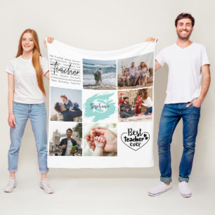 Bester Lehrer je Personalisierter FotoCollage Fleecedecke