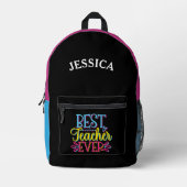 Bester Lehrer je Personalisierter Name Bedruckter Rucksack (Vorderseite)
