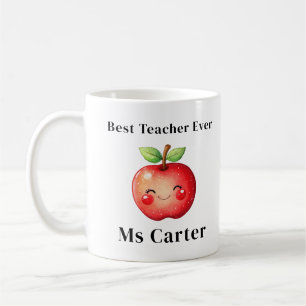 Bester Lehrer je Red Apple Gesicht Personalisierte Kaffeetasse