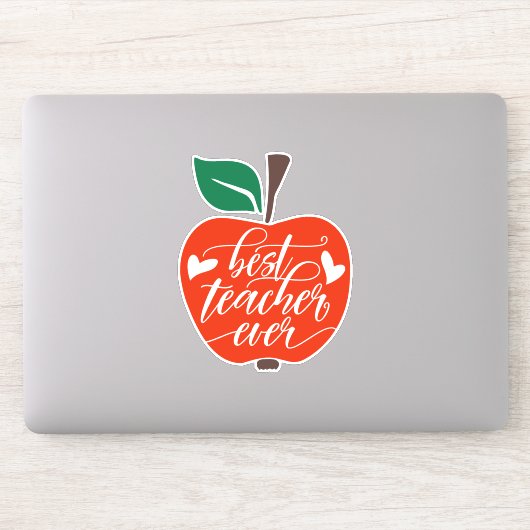 Bester Lehrer je Red Green Apple Aufkleber (Computer)
