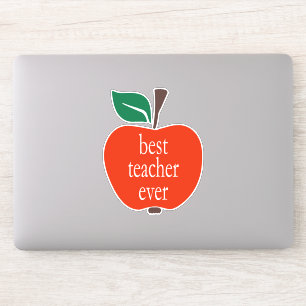 Bester Lehrer je Red Green Apple Lowercase Aufkleber