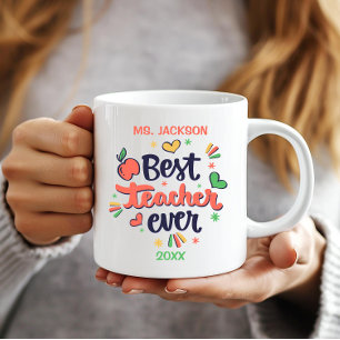 Bester Lehrer je rot-gelb-grün Kaffeetasse