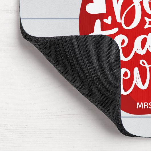 Bester Lehrer je Roter Apple zurück zur Schule Mousepad (Ecke)