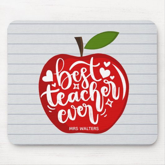 Bester Lehrer je Roter Apple zurück zur Schule Mousepad (Vorne)