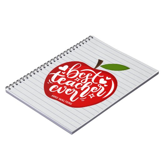 Bester Lehrer je Roter Apple zurück zur Schule Notizblock (Linke Seite)